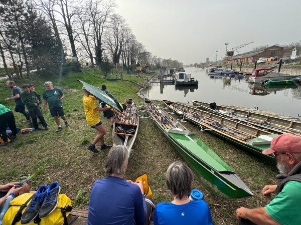 Cigacice Ruderboote im Hafen Oder 2024