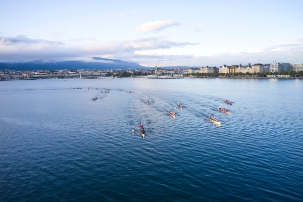 Luftbild Start Tour de Lac Leman 2023