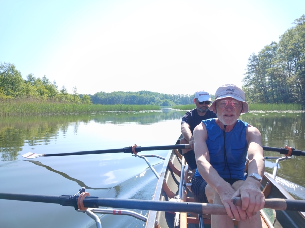 Templiner Seenplatte Ruderboot mit den Masters 2024