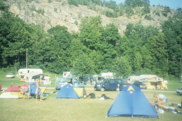 Schweden zeltplatz felsen ruderer