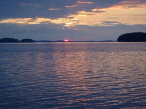 sonnenuntergang auf hietasaari saimaa 2014